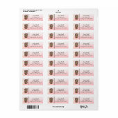 Schattigee grillige hand getekende roze uil etiket (Full Sheet)