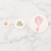 Schattigee grillige hand-getekende Verjaardagstafe Confetti (Achterkanten)