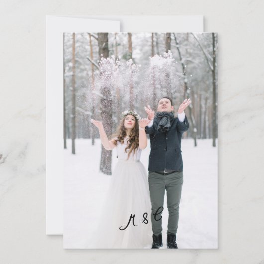 Schattigee grillige hand getrokken cupido ski foto kaart (Achterkant)