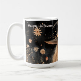 Schattigee grillige Happy Halloween-heks gepersona Koffiemok
