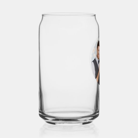 Schattigee grillige hart monogram bruiloft foto blikvorm glas (Rechts)