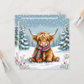 Schattigee grillige Highland Koe gepersonaliseerde Kaart (Voorkant / Achterkant in situ)