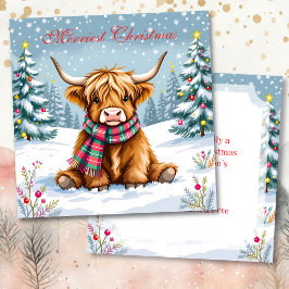 Schattigee grillige Highland Koe gepersonaliseerde Kaart