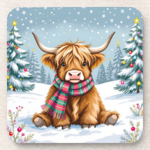 Schattigee grillige Highland Koe kerst
