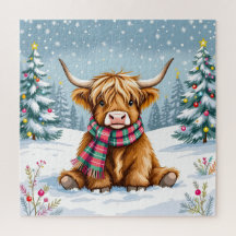 Schattigee grillige Highland Koe kerst