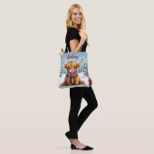Schattigee grillige Highland Koe kerstmis geperson Tote Bag (Op model)