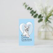 Schattigee grillige hondentrainer visitekaartje (Staand voorkant)