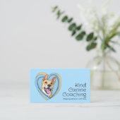 Schattigee grillige hondentrainer visitekaartje (Staand voorkant)