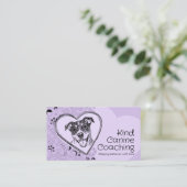 Schattigee grillige hondentrainer visitekaartje (Staand voorkant)