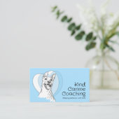 Schattigee grillige hondentrainer visitekaartje (Staand voorkant)