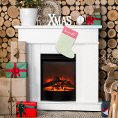 Schattigee grillige kalligrafie script roze groen kleine kerstsok