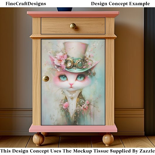 Schattigee grillige kat in Steampunk Pet EE8L Deco Tissuepapier