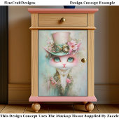 Schattigee grillige kat in Steampunk Pet EE8R Deco Tissuepapier