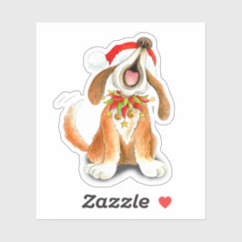 Schattigee grillige kerst carol zingende hond sticker