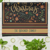 Schattigee grillige kerst citaat gepersonaliseerd theedoek (Gevouwen)