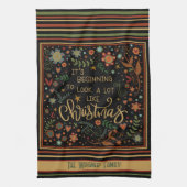 Schattigee grillige kerst citaat gepersonaliseerd theedoek (Verticaal)