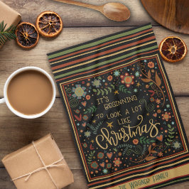 Schattigee grillige kerst citaat gepersonaliseerd theedoek