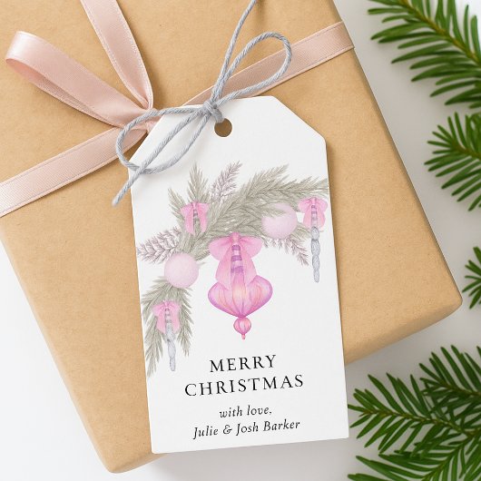 Schattigee grillige kerst eenvoudige boog botanisc cadeaulabel