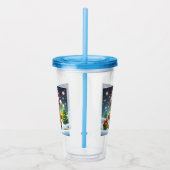 Schattigee grillige kerst/winter peperkoek man acryl drinkbeker (Rechts)