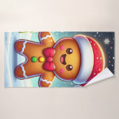 Schattigee grillige kerst/winter peperkoek man badhanddoek (Badhanddoek)