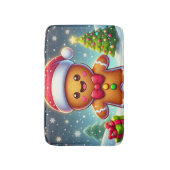 Schattigee grillige kerst/winter peperkoek man badmat (Voorkant Verticaal)