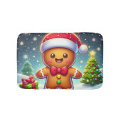 Schattigee grillige kerst/winter peperkoek man badmat (Voorkant)