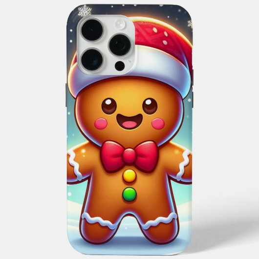 Schattigee grillige kerst/winter peperkoek man Case-Mate iPhone case (Achterkant)
