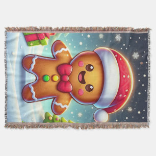 Schattigee grillige kerst/winter peperkoek man deken