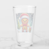 Schattigee grillige kerst/winter peperkoek man glas (Achterkant)