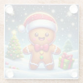 Schattigee grillige kerst/winter peperkoek man glazen onderzetter (Achterkant)