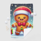 Schattigee grillige kerst/winter peperkoek man golfhanddoek (Insitu)