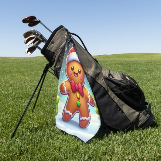Schattigee grillige kerst/winter peperkoek man golfhanddoek (Groen)