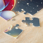 Schattigee grillige kerst/winter peperkoek man legpuzzel (Zijkant)