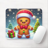 Schattigee grillige kerst/winter peperkoek man muismat (Met muis)