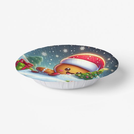 Schattigee grillige kerst/winter peperkoek man papieren kommen (Gebogen)