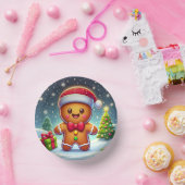 Schattigee grillige kerst/winter peperkoek man papieren kommen (Feest)