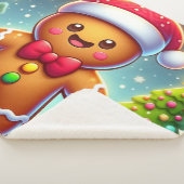 Schattigee grillige kerst/winter peperkoek man sherpa deken (3/4)
