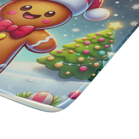 Schattigee grillige kerst/winter peperkoek man snijplank (Hoek)