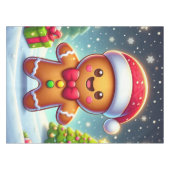 Schattigee grillige kerst/winter peperkoek man tafelkleed (Voorkant (Horizontaal))