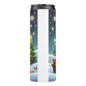 Schattigee grillige kerst/winter peperkoek man thermosbeker (Achterkant)