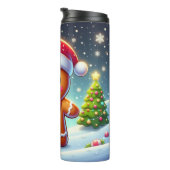 Schattigee grillige kerst/winter peperkoek man thermosbeker (Geroteerd rechts)