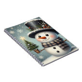 Schattigee grillige kerst/wintersneeuwman notitieboek (Rechterzijde)