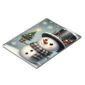 Schattigee grillige kerst/wintersneeuwman notitieboek (Linkerzijde)