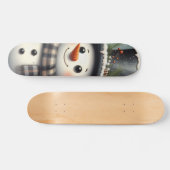 Schattigee grillige kerst/wintersneeuwman persoonlijk skateboard (Horizontaal)
