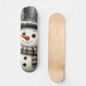 Schattigee grillige kerst/wintersneeuwman persoonlijk skateboard (Voorkant)