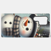 Schattigee grillige kerst/wintersneeuwman samsung galaxy hoesje (Achterkant horizontaal)