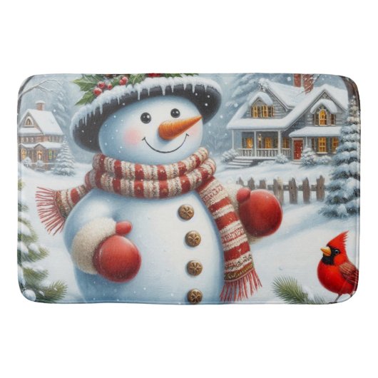 Schattigee,  / grillige kerst / wintersneeuwpop badmat (Voorkant)