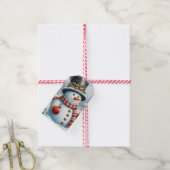 Schattigee,  / grillige kerst / wintersneeuwpop cadeaulabel (Met Touw)
