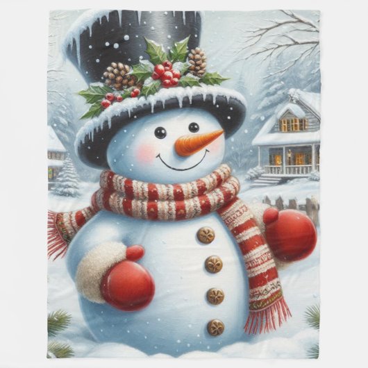 Schattigee,  / grillige kerst / wintersneeuwpop fleece deken (Voorkant)