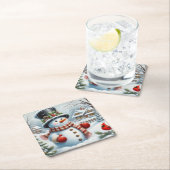 Schattigee, / grillige kerst / wintersneeuwpop kartonnen onderzetters (Insitu)